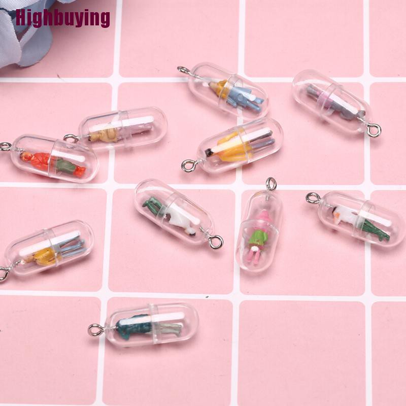 Hbid 10pcs Liontin Kapsul Lucu Charms DIY Untuk Membuat Perhiasan