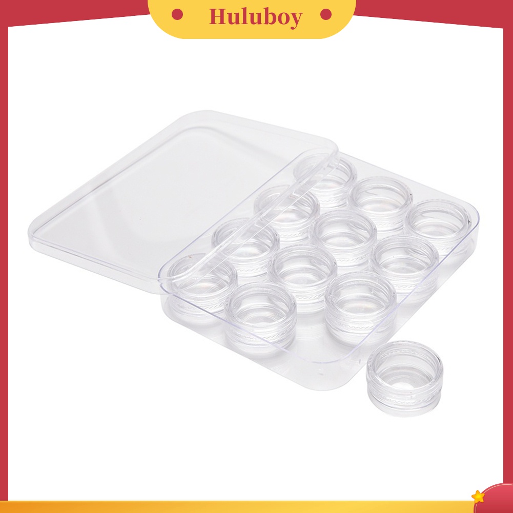 Huluboy Huluboy♡ Kotak Tempat Menyimpan Perhiasan Bunga Kering Model Transparan Dengan 12 Kisi