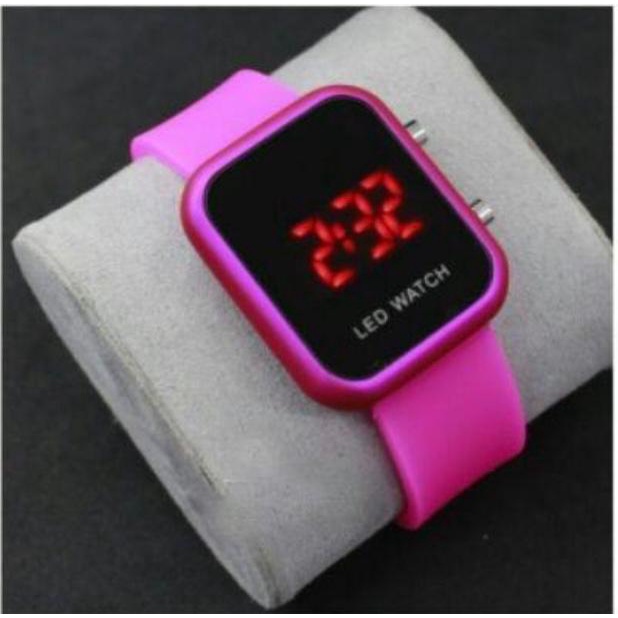 WBS JAM TANGAN WANITA / PRIA DIGITAL RUBBER LED WATCH IMPORT GROSIR ORIGINAL HIGH QUALITY JF087-PINK