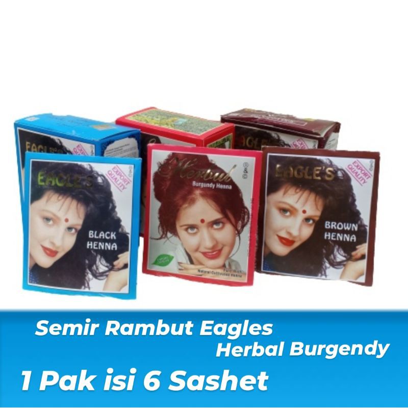 SEMIR RAMBUT HENA BLACK EAGLE'S &amp; HERBAL BURGENDY