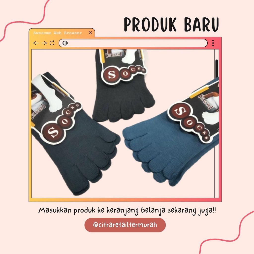 kaos kaki lima jari polos panjang/kaus kaki 5 lima jari panjang pria wanita