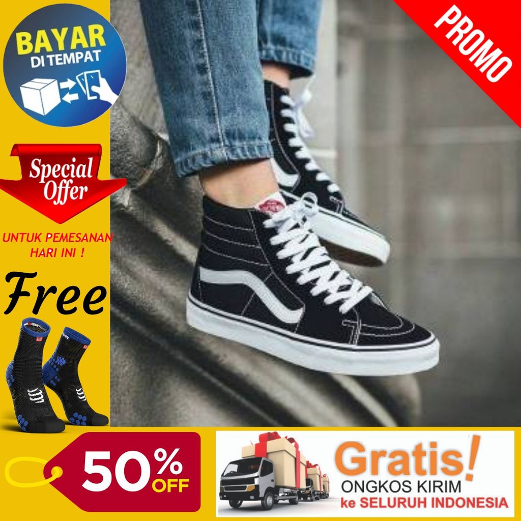 [PROMO] SEPATU VANS PRIA WANITA SK8 MOTIF DT VANS TINGGI OLDSKOOL UNTUK SEKOLAH KULIAH