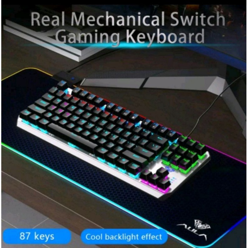 0Keyboard Gaming Mechanical AULA F-2067 TKL - K-RGD Blue Switch-New RGB (aula original