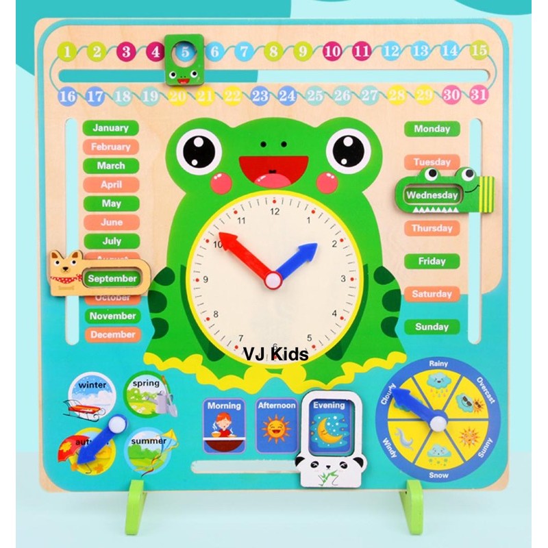 Jual multifunctional calendar clock, kalender interaktif untuk anak