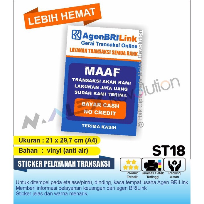 

sticker pelayanan transaksi