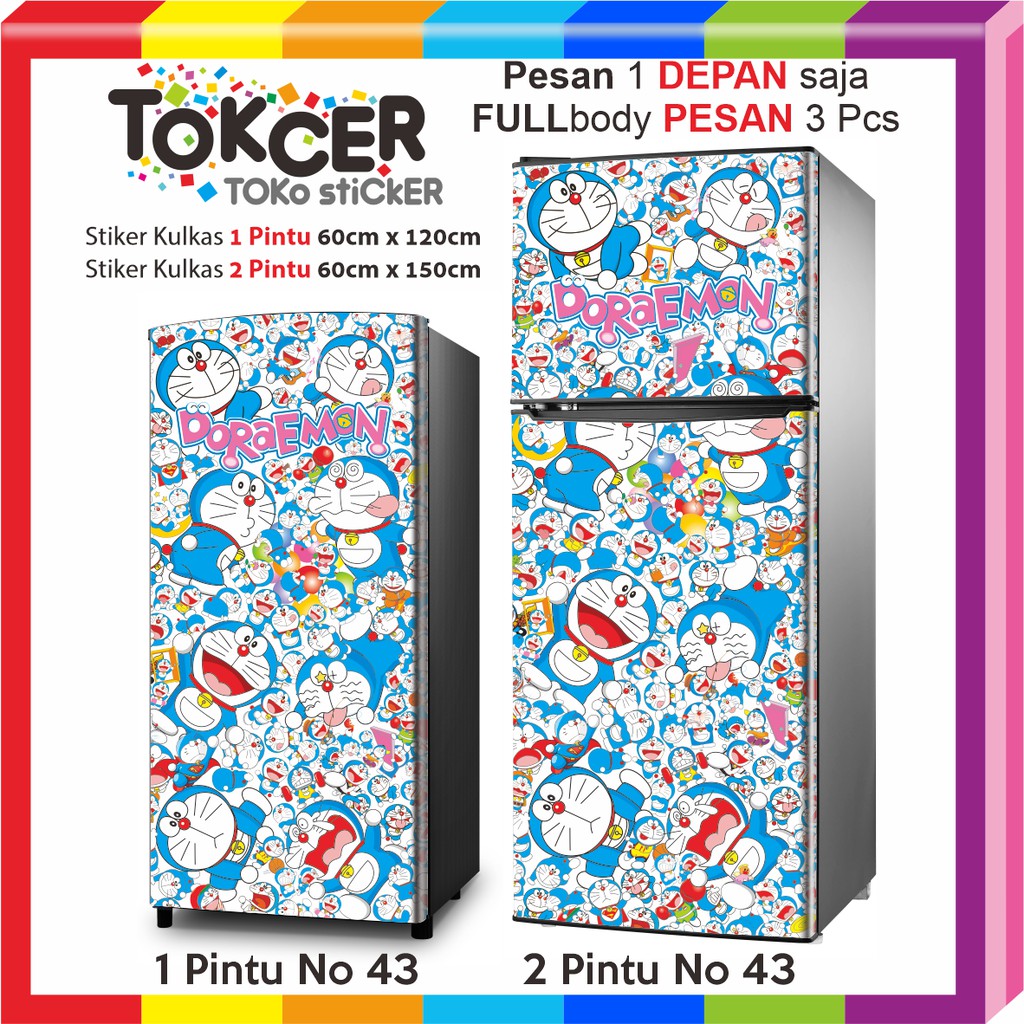 Stiker Kulkas DORAEMON 1 Pintu dan 2 Pintu