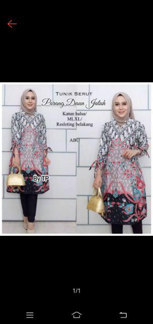 Tunik Serut Parang Daun Jatuh Tunik Batik Cantik Tunic Batik Modern Kerja