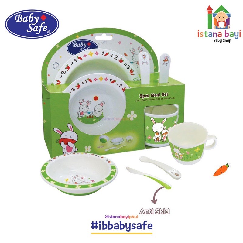 BABY SAFE SET MEAL 5 Pcs/BABY SAFE FEEDING SET/SET PERLENGKAPAN MAKAN ANAK