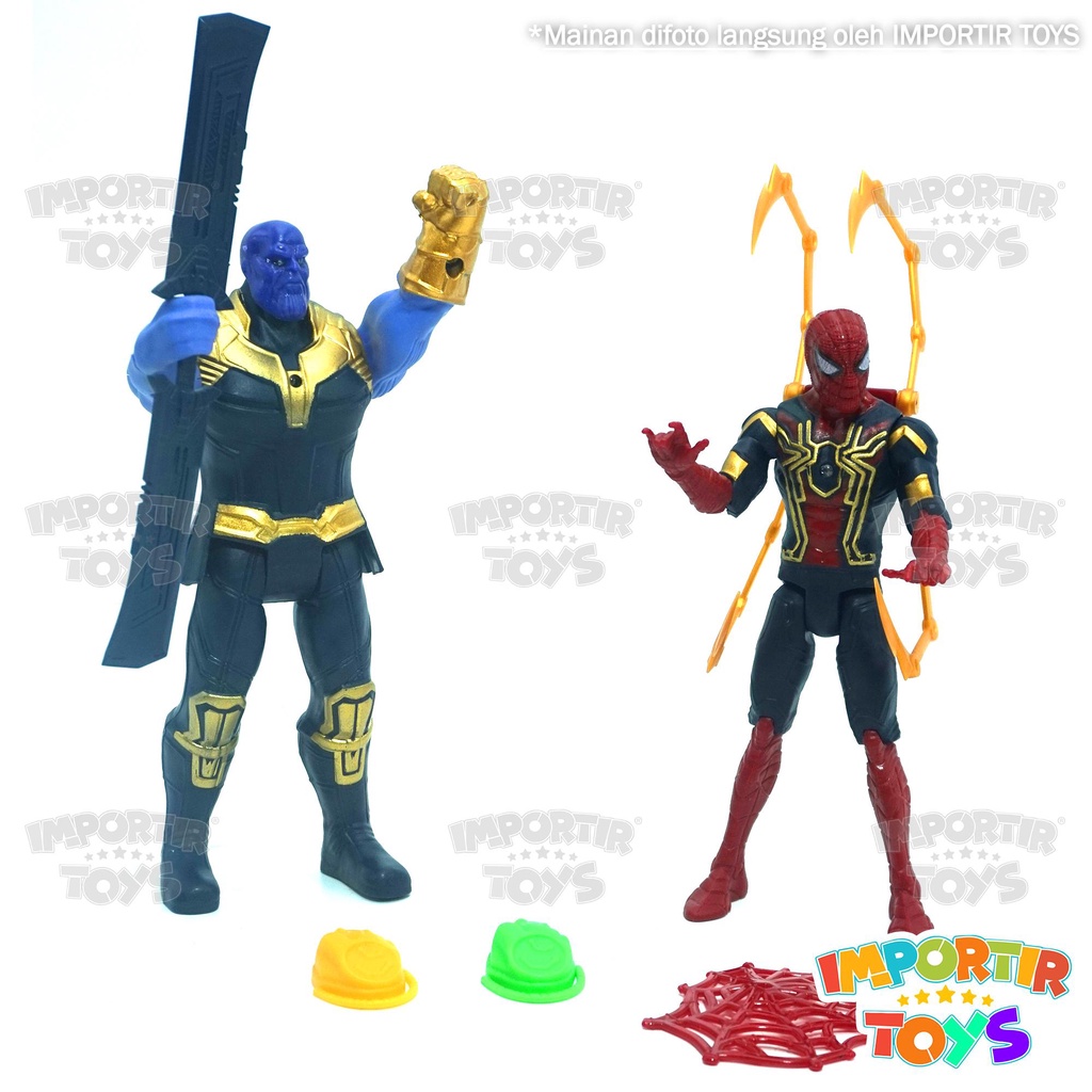 Set Figure Avengers 2 Pcs Marvel Mainan Anak dgn Lampu Bercahaya