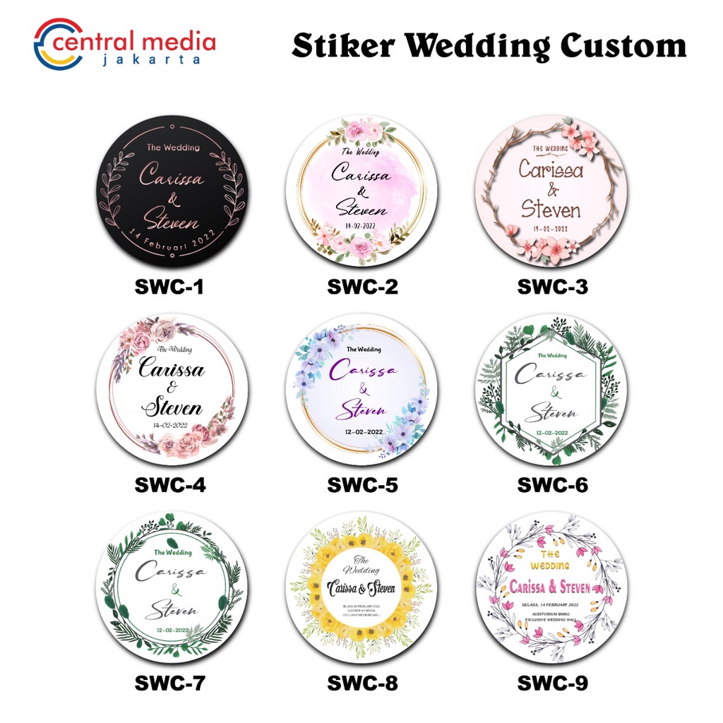 

Sticker Wedding Custom Label Hampers Souvenir Acara Pernikahan Tunangan