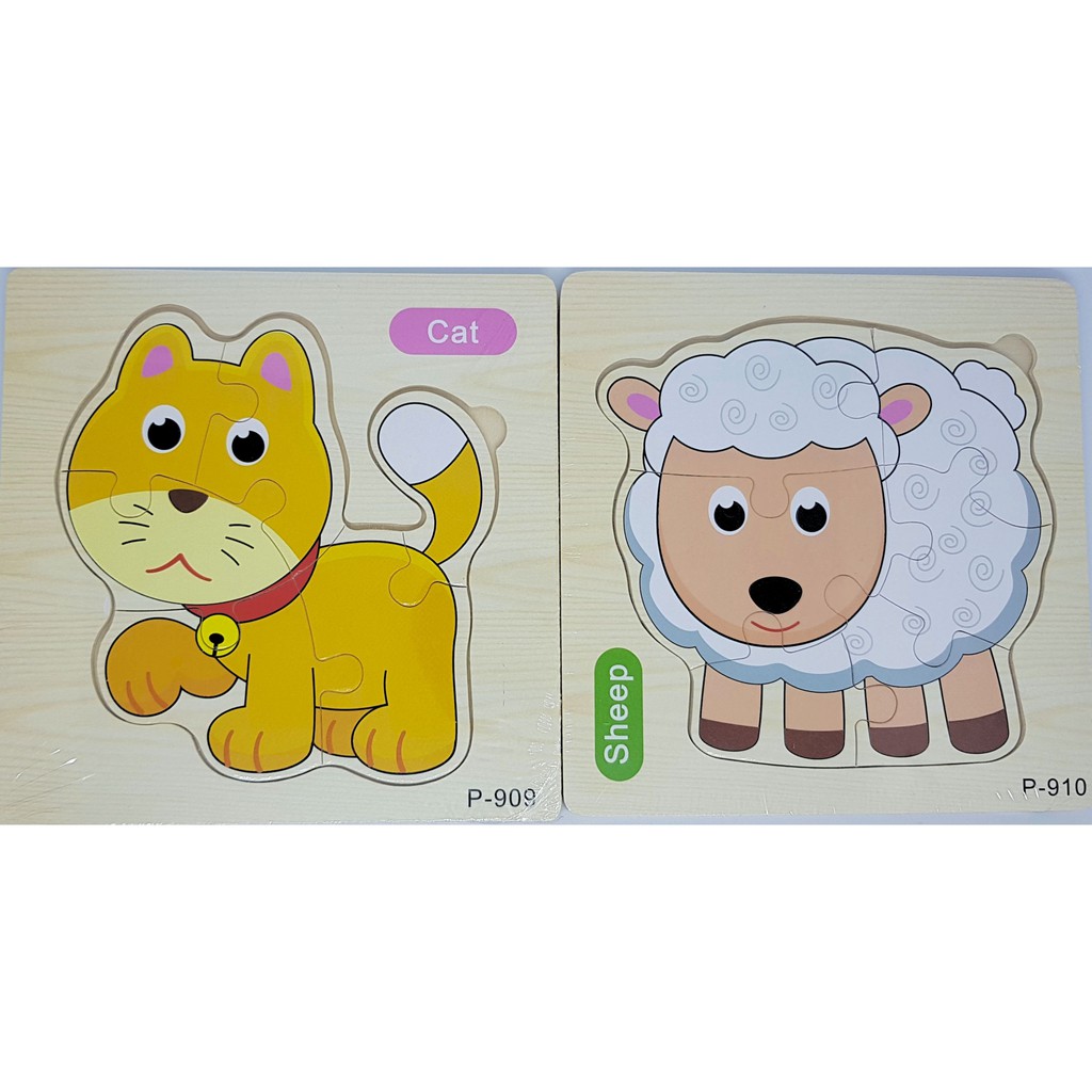 Puzzle Kayu Edukatif / Mainan Puzzle Anak / Mainan Edukasi Anak 1-16 - Mainan kayu hewan