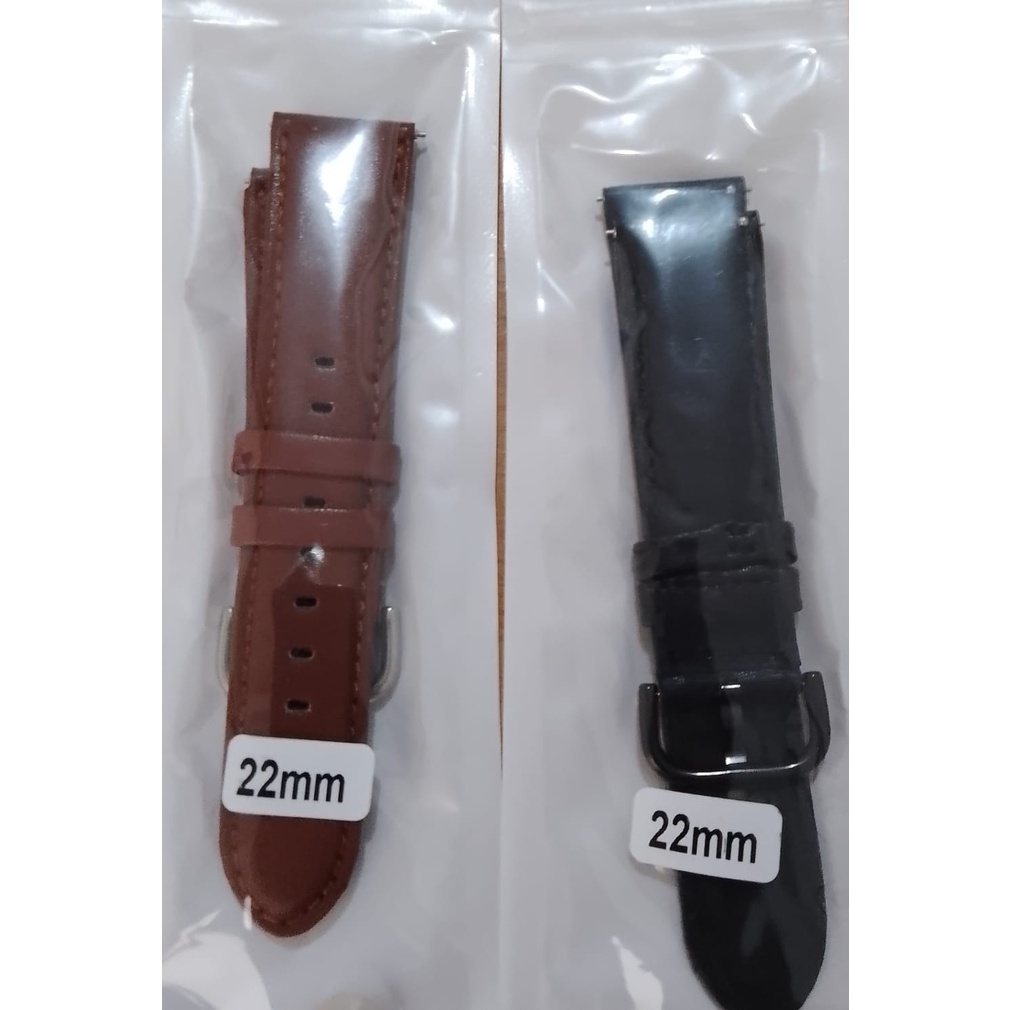 Leather Strap 20mm dan 22mm Samsung Watch Active Moto360 Amazfit LG Ticwatch