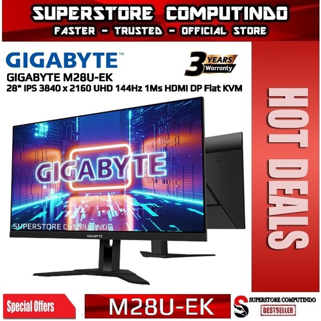 Monitor LED Gaming Gigabyte M28U EK 28&quot; IPS FLAT UHD 144Hz 1Ms HDMI DP