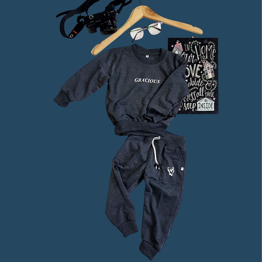 BAJU ANAK SETELAN SWEATER TRENING TRAINING JOGGER OLAHRAGA LAKILAKI/PEREMPUAN 2-12 thn-ABUTUA stelan