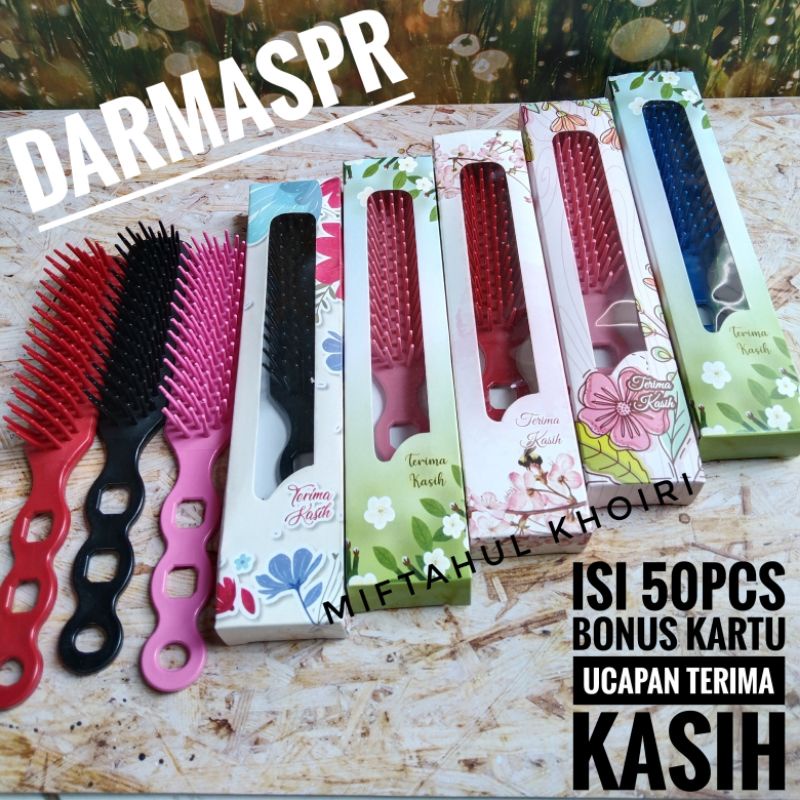 Souvenir 50 PCS Sisir SIKAT Kemasan BOX Motif Souvernir Hadiah Pernikahan Sovenir Murah