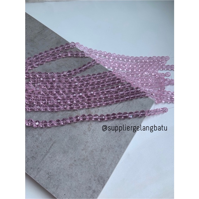 kristal bola dunia cutting 10mm PINK rose quartz kuarsa ceko bulat bahan kalung gelang anting strap mask kerajinan tangan craft citayam fashion week etink vintage elegan bali manik crystal perhiasan