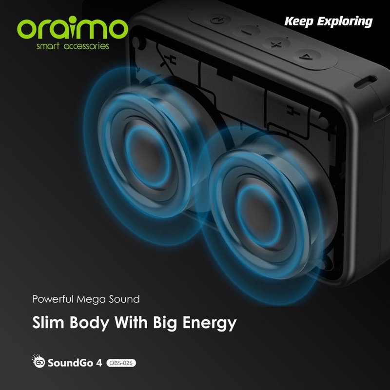 Oraimo OBS-02S SoundGo 4 Ultra-Portable Wireless Bluetooth Speaker - Garansi 1 Tahun