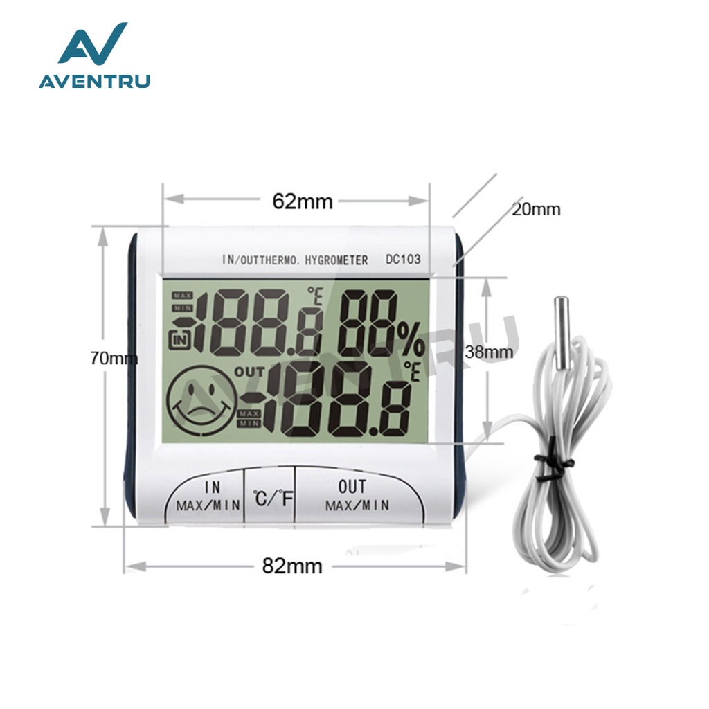 Alat Pengukur Suhu Ruangan Higrometer Termometer Humidty Meter HTC