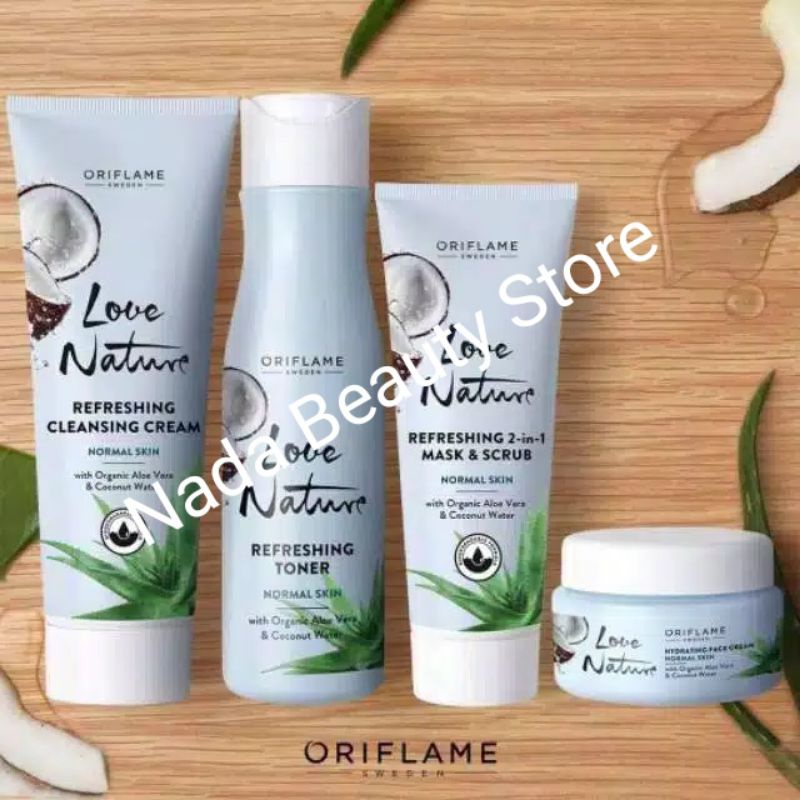 Love Nature With Organic Aloe Vera &amp; Coconut Water Series/ Cleansing Cream/ Toner/Mask &amp; Scrub/ Face Cream/ Love Nature Oat &amp; Goji Berry/ Love Nature Tea Tree &amp; Lime/ Love Nature Hibiscus Flower &amp; Lemon