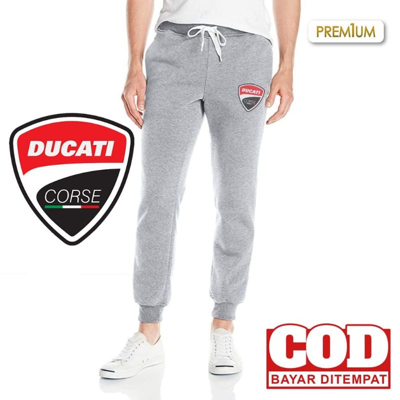 Celana Trening Joger Sweatpants Panjang Polos Training Olahraga Running Jogging Pria Wanita S M L XL XXL logo Ducati
