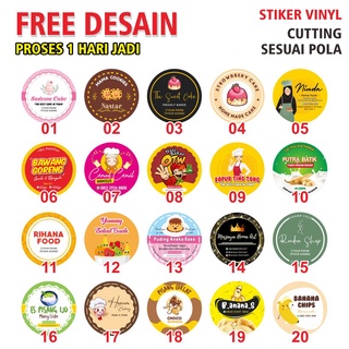 Sticker Bulat Custom Gambar Logo Cetak Label Stiker Makanan Toples Botol Kemasan Vinyl Anti Air