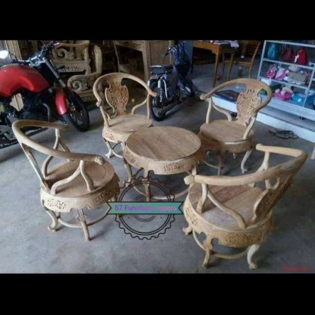 Kursi Teras Tamu Jati Ukir Jepara - Kursi Hias - Kursi tamu Mentahan