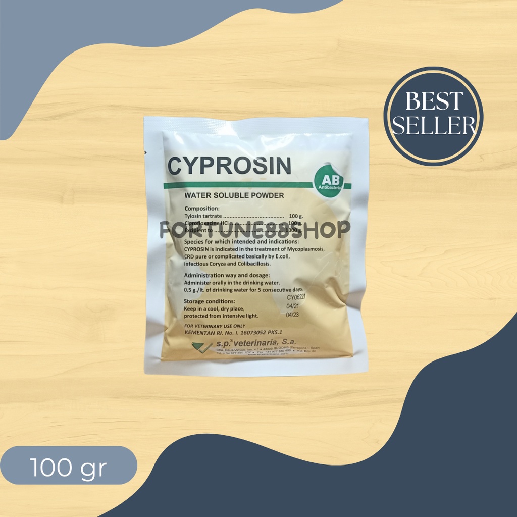 CYPROSIN 100 GR ANTIBIOTIK OBAT AYAM HEWAN UNGGAS