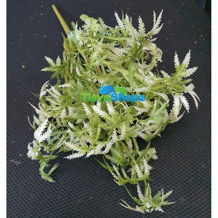 WD - Tanaman daun kelapa putih x7 / bunga plastik (tanpa pot)