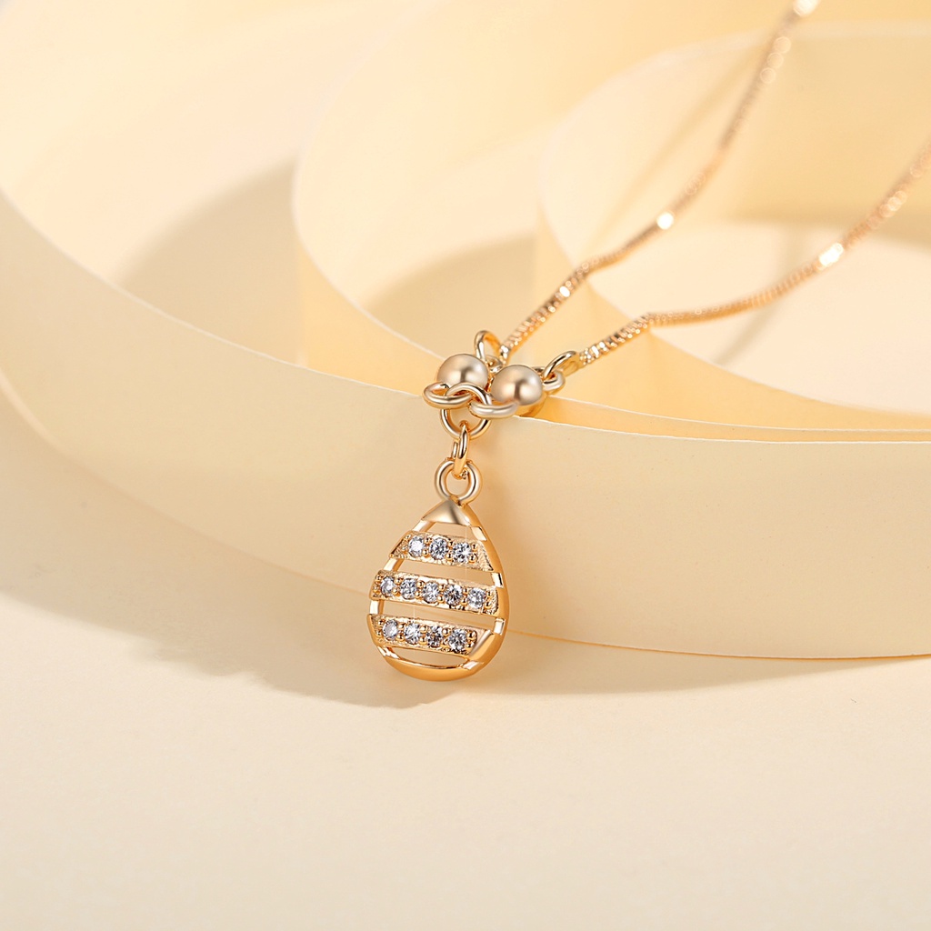 Y625 【COD】 Fashion Korea Kalung Lapis Emas Temperament Wanita Kalung Wanita Korea Anti Karat