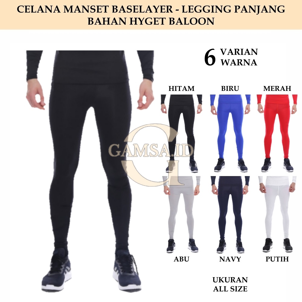 CELANA BASELAYER PANJANG PRIA WANITA CELANA MANSET DALEMAN MANGSET LEGGING PANJANG OLAHRAGA SPORT