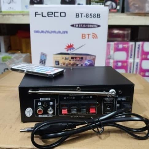 Ampli Fleco BT-858B Power Amplifier AC DC Bluetooth USB FM SD Mp3