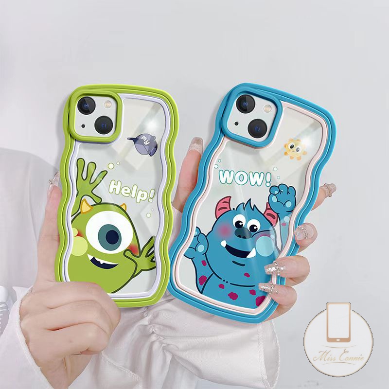 Case OPPO A78 Reno 8T A77 A17 A77s A12 A57 A95 A54 A16E A15 A7 A5s A55 A74 A1K A16 A76 A53 A16K A96 A15s A9 A5 A3s F9 A12E A52 Kartun Lucu Monster University Wavy Edge Soft Cover