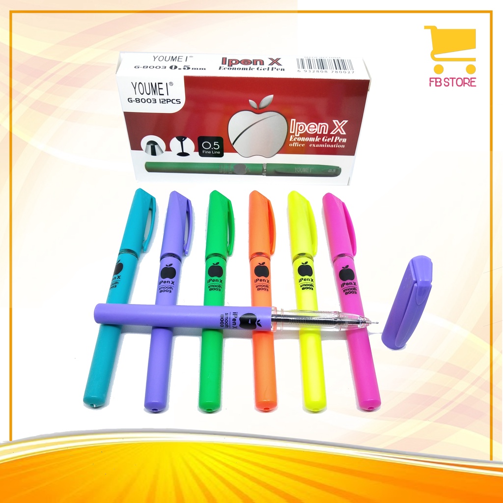 

Economic Gel Pen Ipen x 0,5Mm Youmei G-8003 Hitam Black Per Pak (12Pcs)
