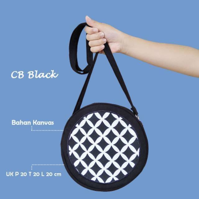 anom circle bag tas selempang bulat/round bag/tas bulat/tas kekinian/tas bulat kanvas