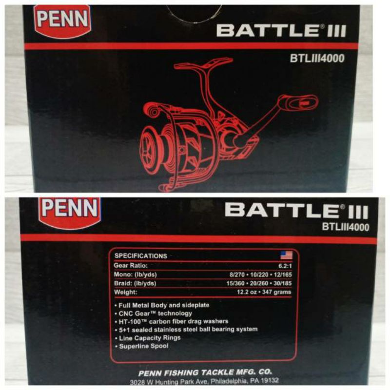 REEL PANCING PENN BATTLE III 4000/5000/6000... FULL METAL BODY