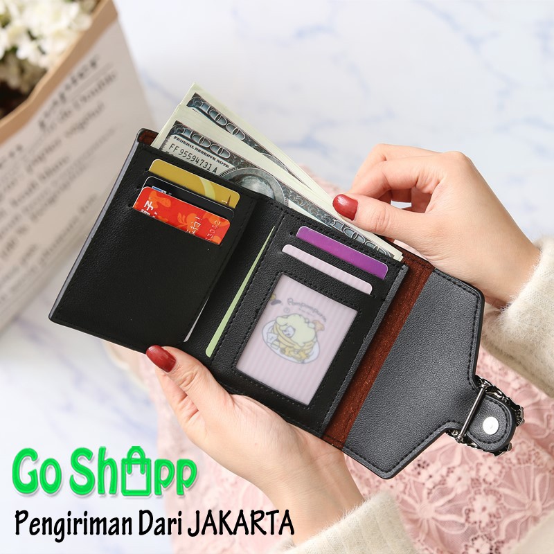 Dompet Wanita Import Premium - Dompet Lipat Wanita Fashion - Dompet Motif GD Kancing Ular [PD09]