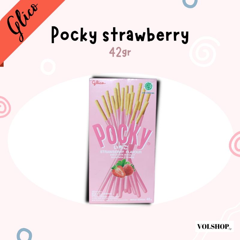 POCKY STRAWBERRY CHOCOLATE GLICO STICK RASA SNACK ULTAH CAMILAN 42gr