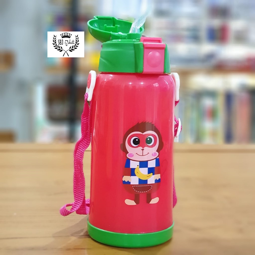 Animal Series III Botol air minum PLASTIK anak BPA Free 500 ml dengan Tali Selempang