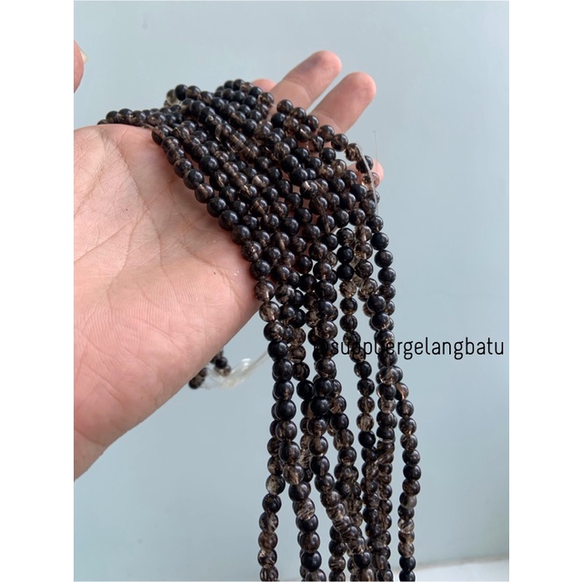 natural batu bulu monyet hitam 6mm kristal black media kesehatan akik