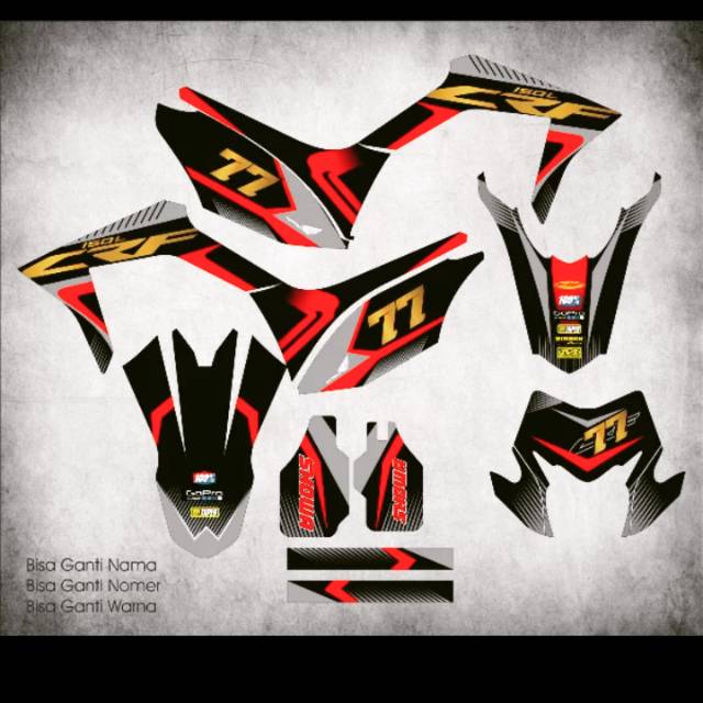 stiker decal crf 150 L GOLD bisa untuk semua motor