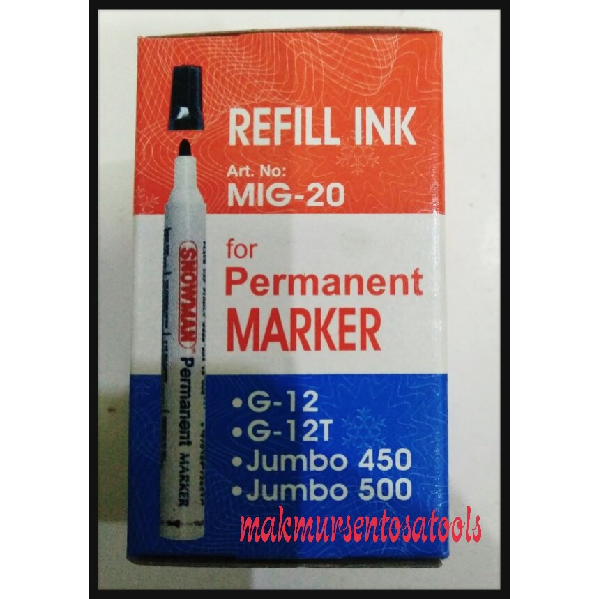 

Dijual ISI REFILL TINTA PERMANEN HITAM SNOWMAN ORI REFILL INK PERMANENT BLACK Diskon