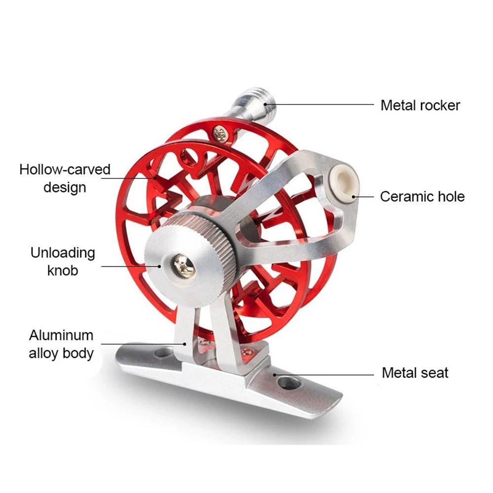 Lanfy Ice Fishing Reel Portable Garis Ikan Air Tawar Aluminium Alloy Memancing Luar Ruangan Gesper Ikan