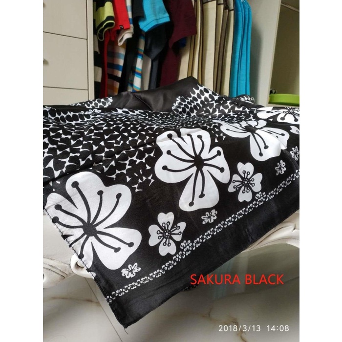 PASHMINA- PASHMINA SATIN MOTIF X  TERSEDIA 4 MOTIF BLACK AND WHITE -PASHMINA.