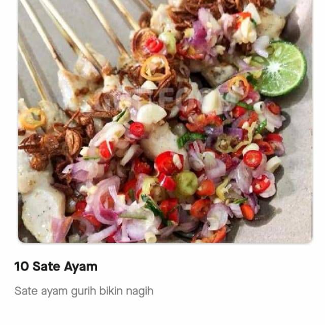 

Sate ayam saos pedas/matah