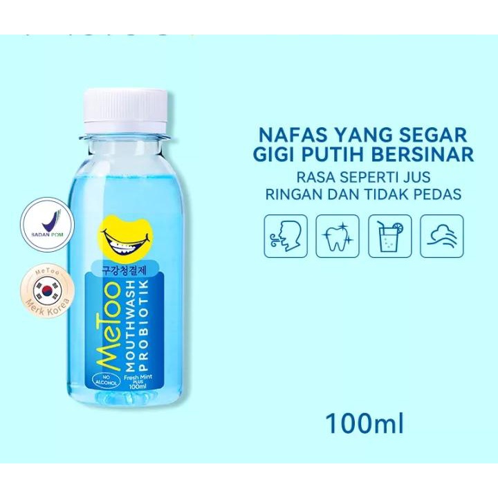 MeToo Mouthwash Obat Kumur Probiotik Perontok Plak Gigi Penyegar Nafas