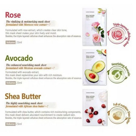 MASKER NATURE REPUBLIC REAL NATURE MASK SHEET 14 type