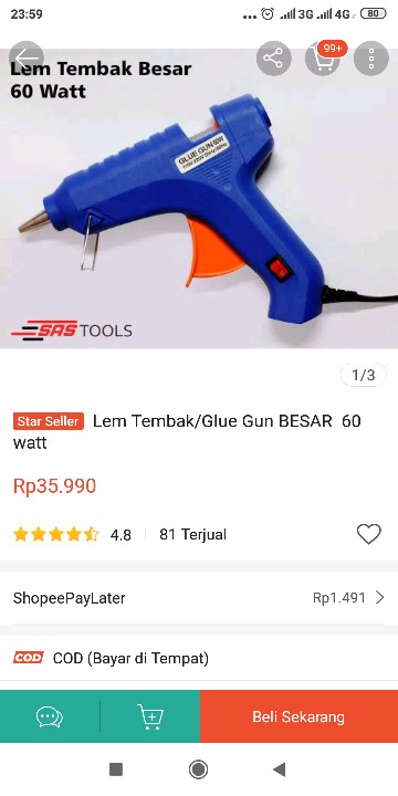 Glue Gun Lem Tembak Kecil 20 Watt Biru