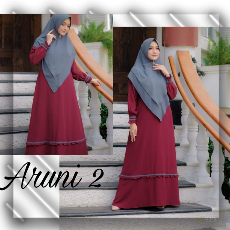 Gamis Dewasa AKIFA Set Khimar Syari Dress ARUNI Murah Arrafi Rabbani Zoya ZM HL Jumbo Terbaru busui