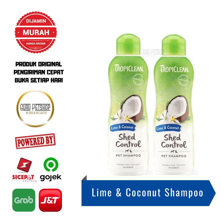 Tropiclean De Sheding Shampoo Lime &amp; Coconut 355ml Shed Control