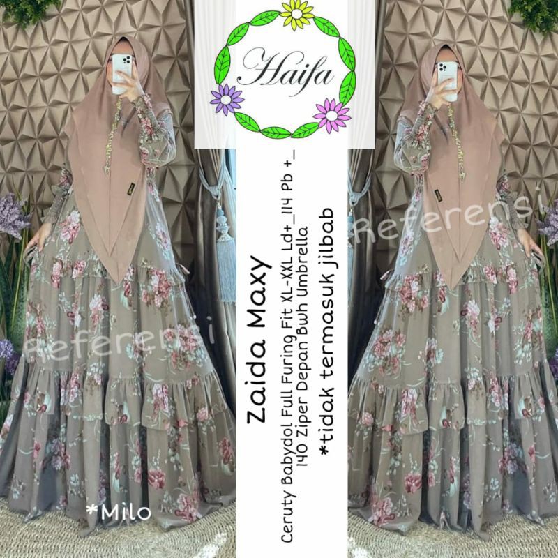 ZAIDA MAXY DRESS WANITA//GAMIS CERUTY BABYDOLL FULL FURING